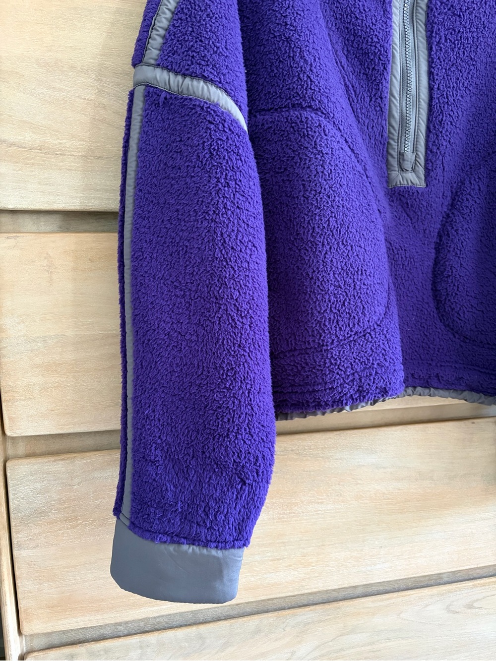 NWOT Free People Mountain High 1/2 Zip Fleece in Dark Amethyst Purple - Picture 5 of 12